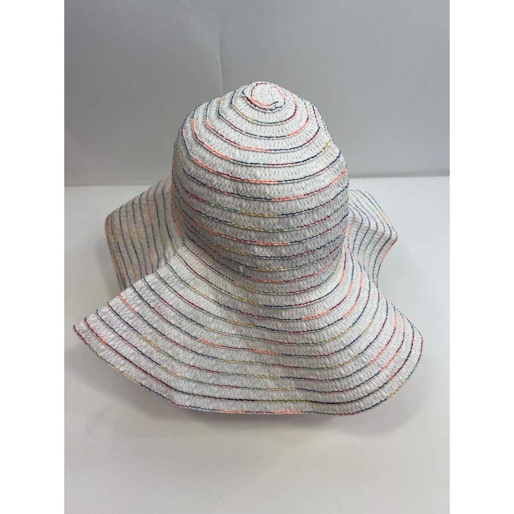 Chatties White Bucket Woven Sun Hat‎ One Size